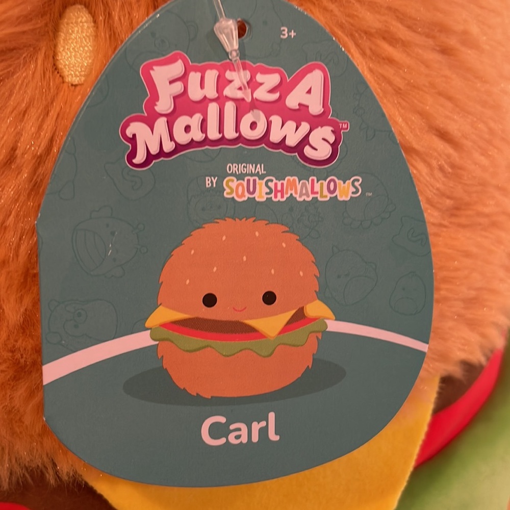 NWT 12” Carl the Cheeseburger FUZZAMALLOW Squishmallow - Picture 3 of 4